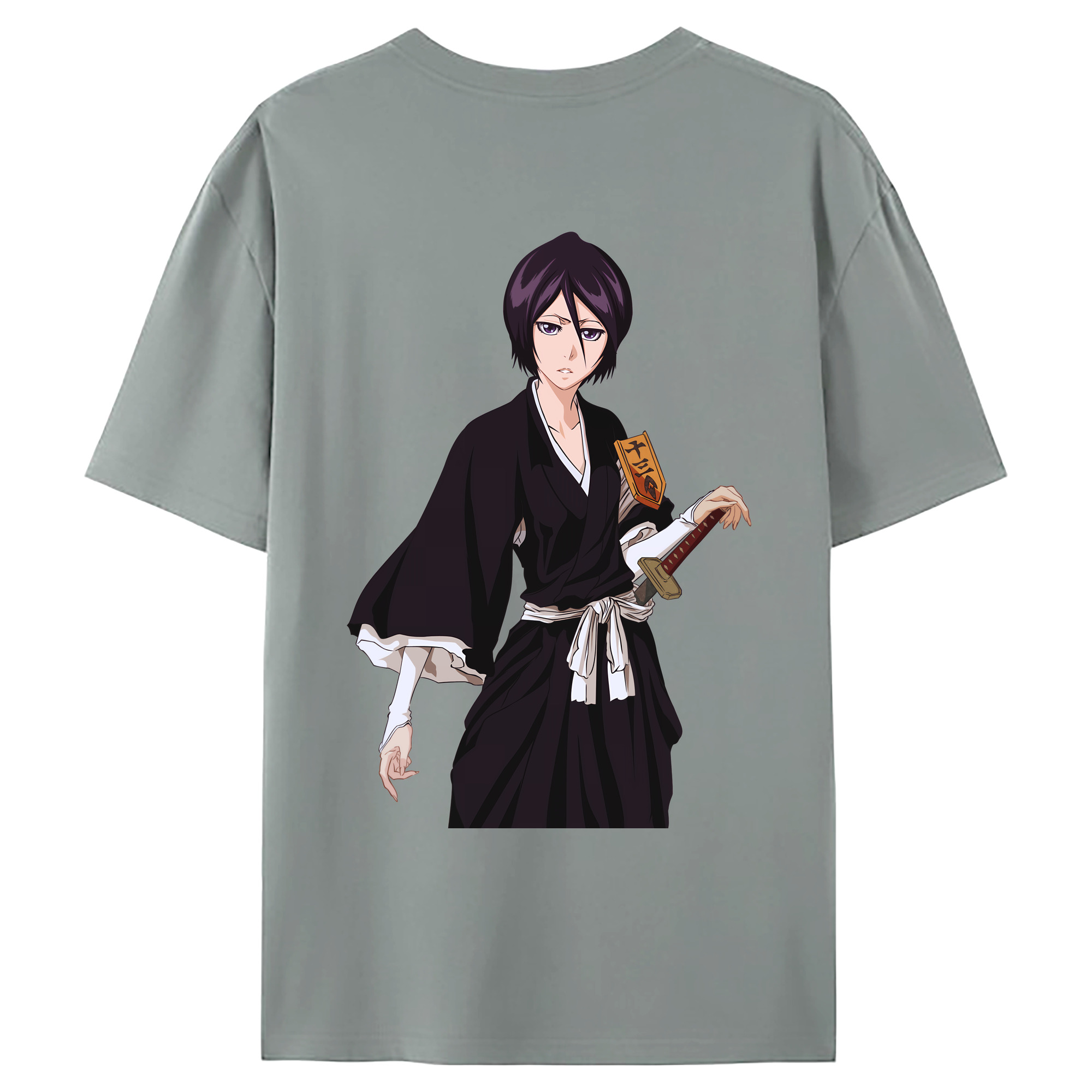 （画像用） ブリーチ 朽木ルキア BLEACH Kuchiki Rukia 綿100％ メンズ半袖Tシャツ（バックプリント） 通気性